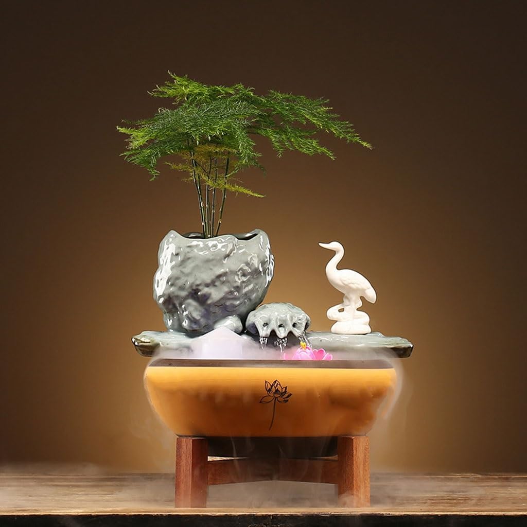 GUERNSEY Tabletop Fountain Small Home Desktop Fountain Water Ornaments Living Room Circulating Water Office Desktop Decorations Indoor Fountain