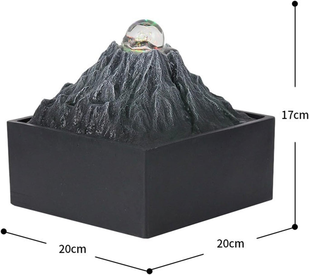 GLigeT Tabletop Fountain Office Transit Ball Rockery Fountain Fortune Desktop Creative Simplicity Feng Shui Ball Fountain Ornaments Water Fountain Decor