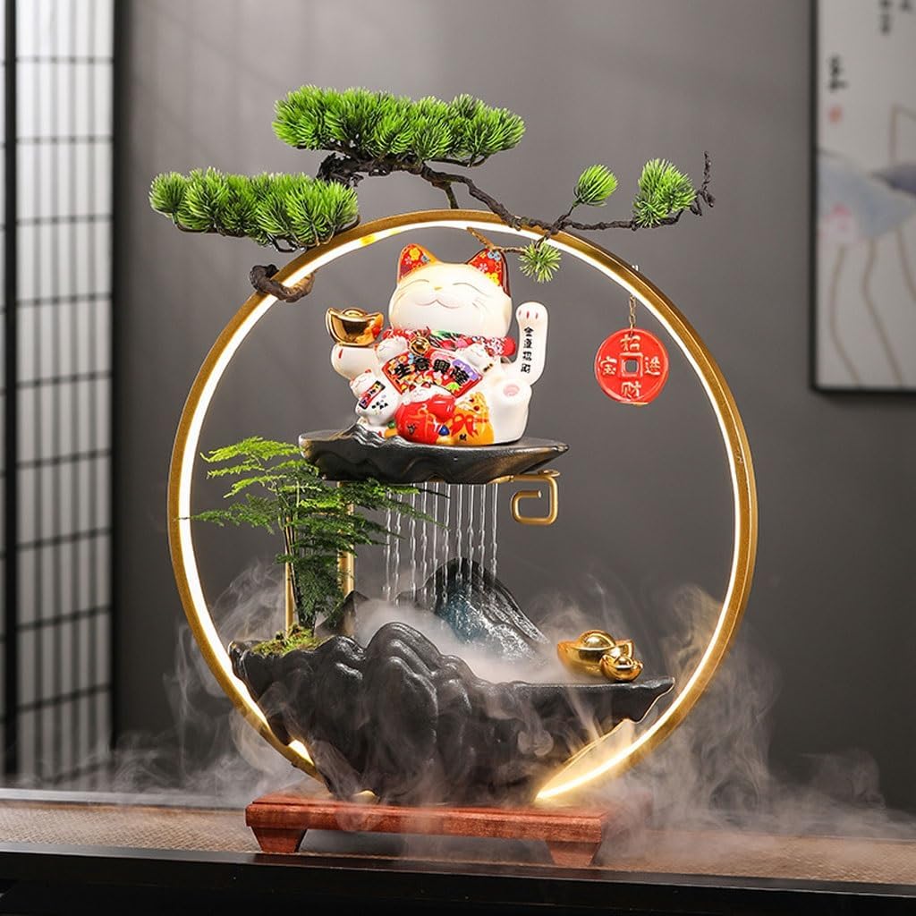 GUERNSEY Tabletop Fountain Company Front Desk Automatic Waving Water Ornaments Office Desktop Circulating Water Decorative Fountain Indoor Fountain