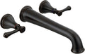 Delta Wall Mount Bathroom Faucet 3 Hole, Oil Rubbed Bronze Bathroom Sink Faucet for Vanity, Venetian Bronze T5797-RBWL (Valve Not Included)