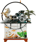 GUERNSEY Tabletop Fountain Tabletop Fountain Chinese Style Flowing Water Ornaments Landscape Fish Tank Living Room Small Fountain Waterfall Office Creative Decoration Indoor Fountain