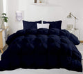 Pinch Pleated Navy Blue 5 Piece Soft 500 GSM California Queen Size Comforter Set (Comforter + 4 Pillowcases) 1000 Series Egyptian Cotton Comforter Set
