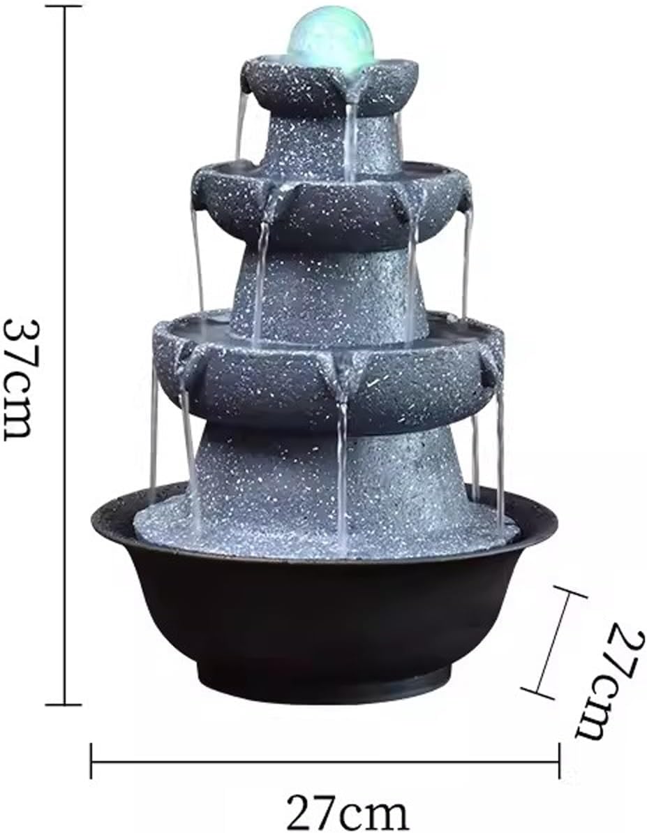GLigeT Tabletop Fountain Table De Table Flow Water Balancel Table Fontaine Salon Humidificateur Plancher Ornement Lumière Tournant Water Ball Ornement Water Fountain Decor(Medium)