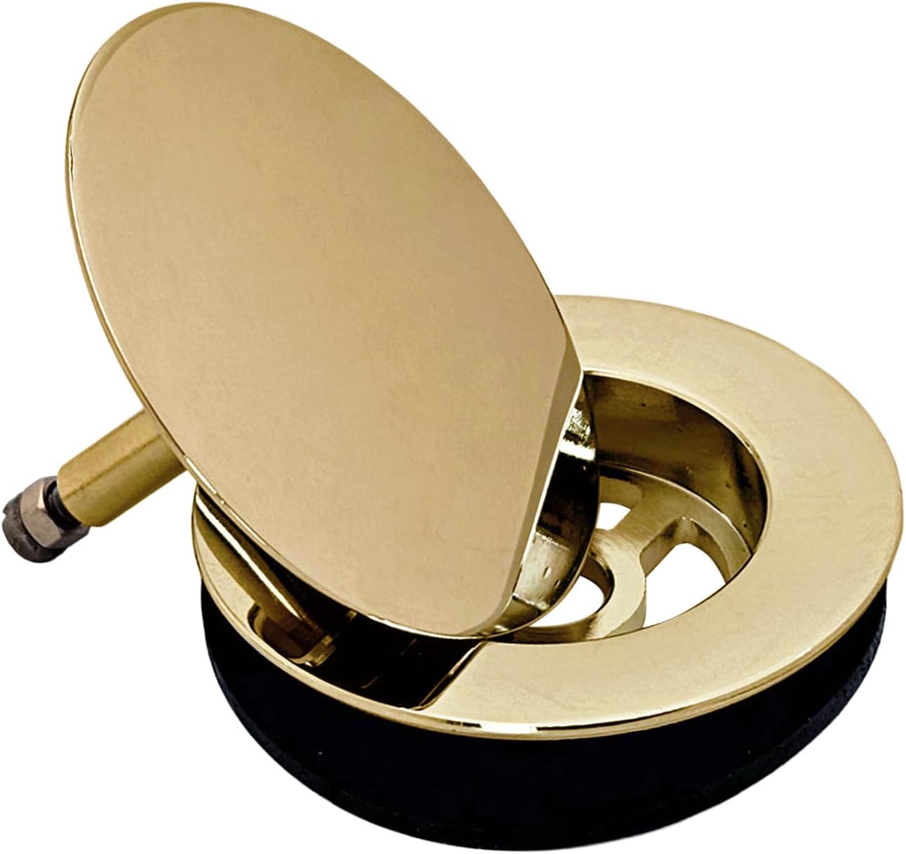 Westbrass D50P35SRE-01 35' Cable Drive Bathtub Drain Trim with Rotary Overflow Cover Knob, Pop-Up Stopper Sch. 40 PVC Fittings, Polished Brass
