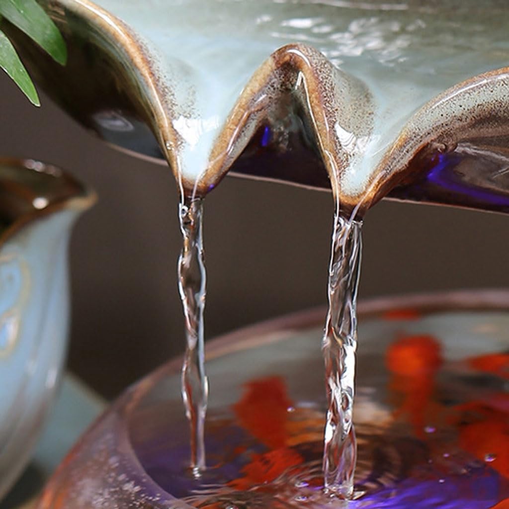 GUERNSEY Tabletop Fountain Creative Living Room Desktop Water Feature Office Desktop Water Fountain Ornaments Indoor Rockery Fish Tank Decoration Indoor Fountain