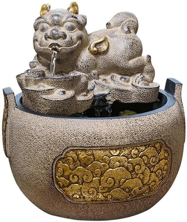 GLigeT Tabletop Fountain Indoor Living Room Office Desktop Circulating Water Feature Indoor Running Water Ornaments Fountain Attracting Wealth Ornaments Water Fountain Decor