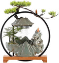 GUERNSEY Tabletop Fountain Chinese Dragon Fortune-Bringing Flowing Water Ornaments Ceramic Circulating Water Desktop Fountain Small Desktop Waterfall Fountain Indoor Fountain
