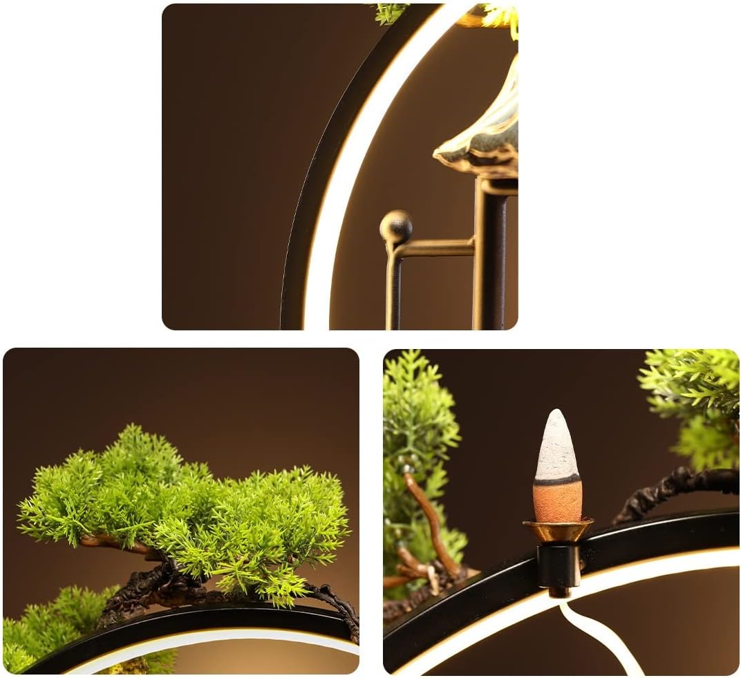HIHELO Desktop Fountain Tabletop Fountain Chinese Ceramic Water Fountain Desktop Waterfall Fountain Office Decoration Ornaments Water Fountain Outdoor (Color : A)