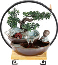 GUERNSEY Tabletop Fountain Chinese Style Reverse Flow Incense Rockery Desktop Fountain Ornaments Creative Simple Indoor Water Fountain Ornaments Indoor Waterfall Feature Indoor Fountain