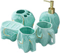 Soap Dispensers Bathroom Accessory Set,Geometric Cute Elephant Soap Dispenser for Liquid Soap Or Lotion Kitchen Bathroom,Green