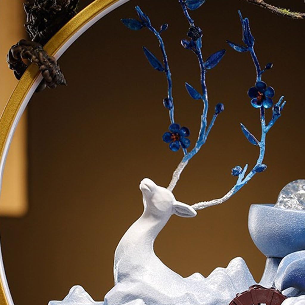 GUERNSEY Tabletop Fountain Chinese Creative Office Desktop Fountain Ornaments Living Room Decoration Desktop Fountain Water Circulation Fountain Indoor Waterfall Feature Indoor Fountain