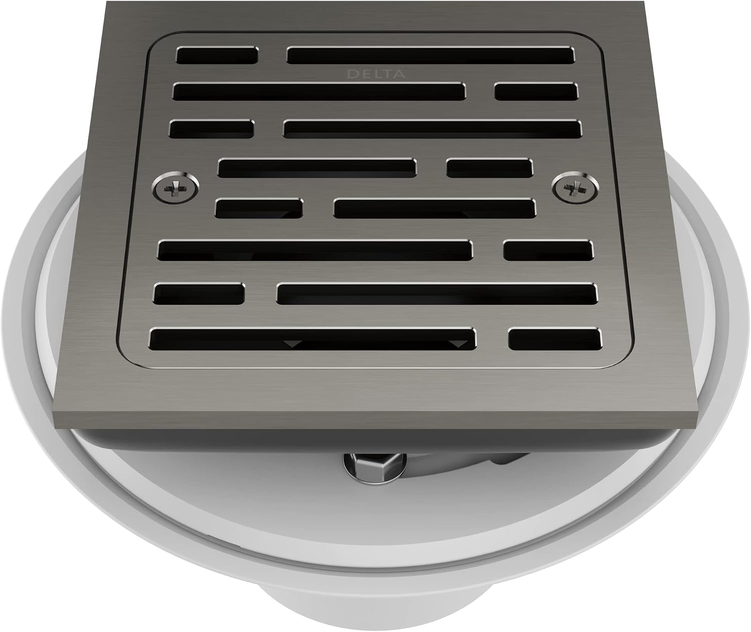 Delta Faucet 4 Inch Tile-In Square Shower Floor Drain Black, Shower Drain Kit, Square Shower Drain, Chrome Shower Drain, Shower Floor Drain, Stainless Black DT062412-KS