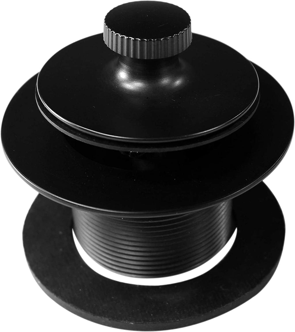 Westbrass D941K-50-62 1-3/8' Fine Thread Twist & Close Bathtub Drain Trim with One-Hole Overlfow Faceplate and Universal Adaptor, Matte Black (50-Pack)