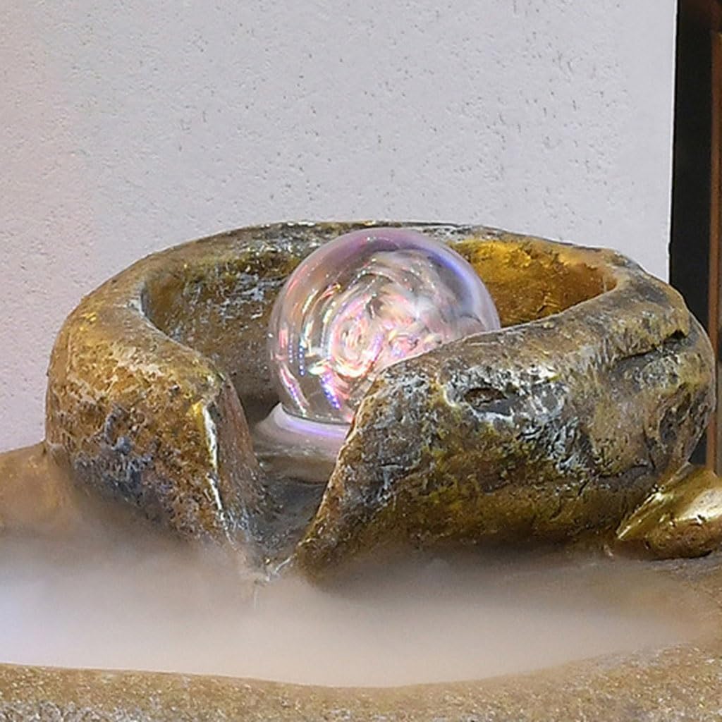 GUERNSEY Tabletop Fountain Desktop Rockery Water Fountain Ornaments Office Circulating Water Wheel Study Desktop Fountain Decoration Indoor Fountain