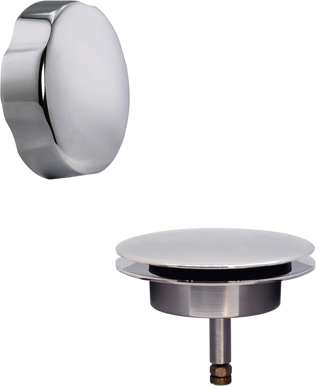 Westbrass D50P27TLE-26 27' Cable Drive Standard Bath Drain Trim Kit with Rotary Overflow Cover Knob, Pop-Up Stopper and Poly Tubular Pipes & Fittings, Polished Chrome (12-Pack)
