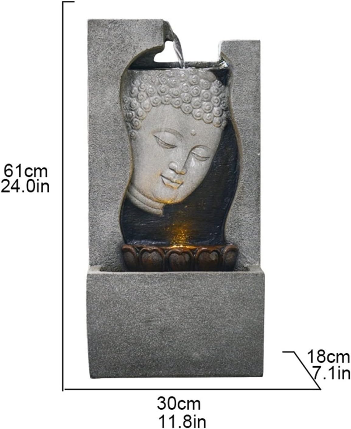 HIHELO Tabletop Fountain Tabletop Fountain Water Buddha Statue Desktop Ornament Fountain Living Room Study Decoration Lucky Waterscape Decoration Indoor Fountain