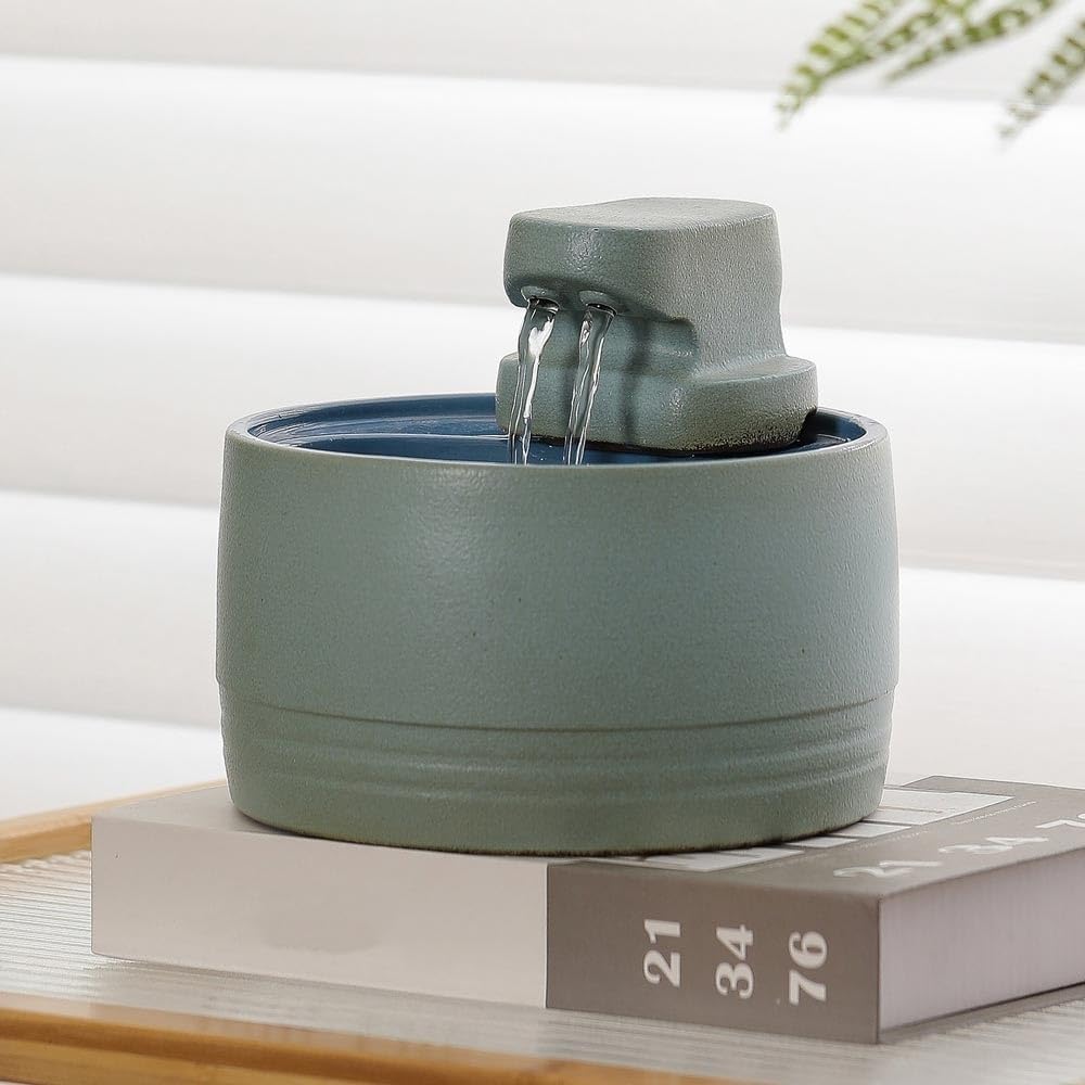 Tabletop Tabletop Fountain Home Waterfall, Desktop Décor Soothing Sound Meditation Relaxing Water Feature Decor(Blue)