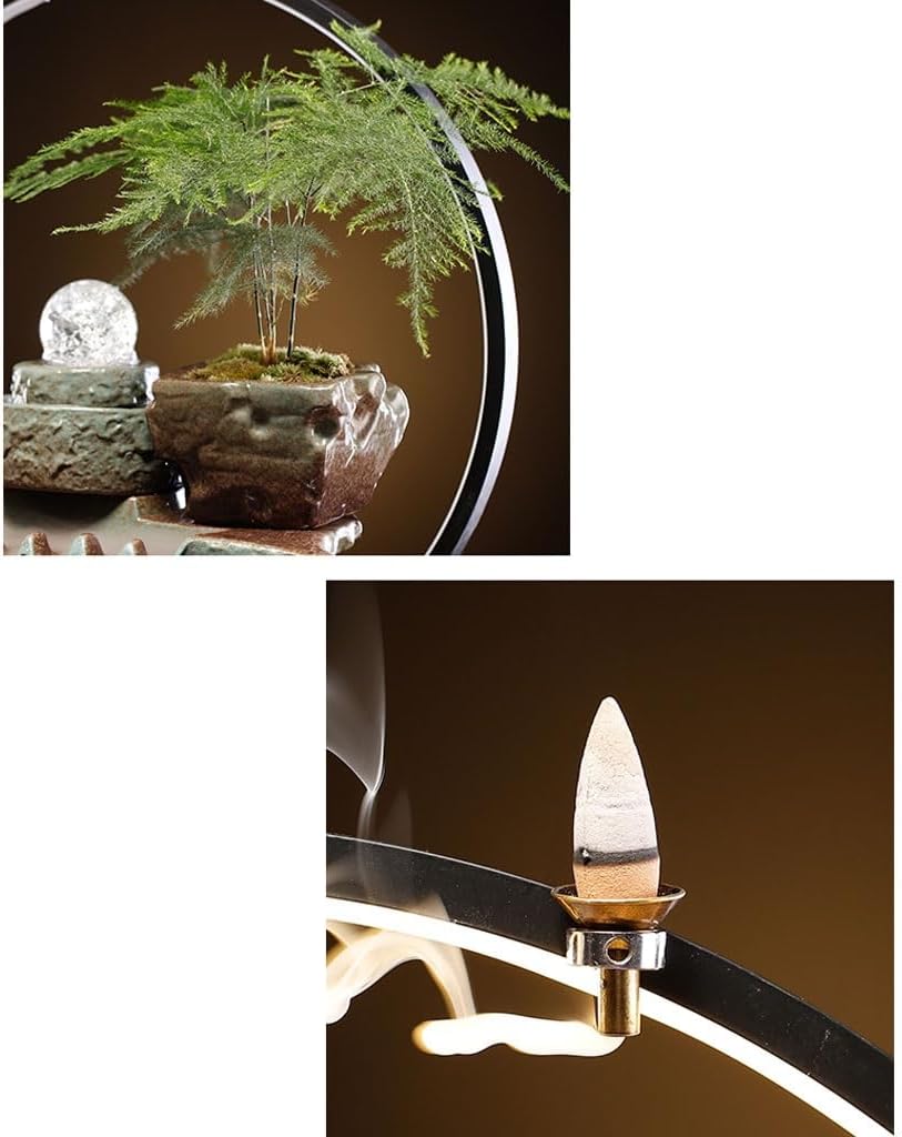 GUERNSEY Tabletop Fountain Creative Fish Tank Ornaments Office Desktop Fountain Living Room Desktop Decorations Tea Room Ceramic Fountain Ornaments Indoor Waterfall Feature Indoor Fountain
