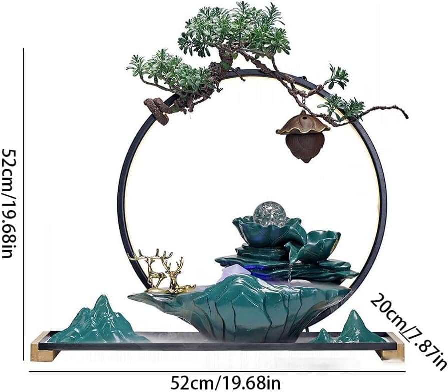 GUERNSEY Tabletop Fountain Flowing Water Ornaments Home Living Room Porch Desktop Fountain Landscape Study Desktop Fountain Decorations Indoor Fountain