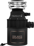 Trifecte Garbage Disposal 1/2 HP for Sink, Continuous Feed Food Waste Disposer with Power Cord, Faster and Powerful 0.5 HP Kitchen Waste Grinder with Dishwasher Hookup, Matte Black