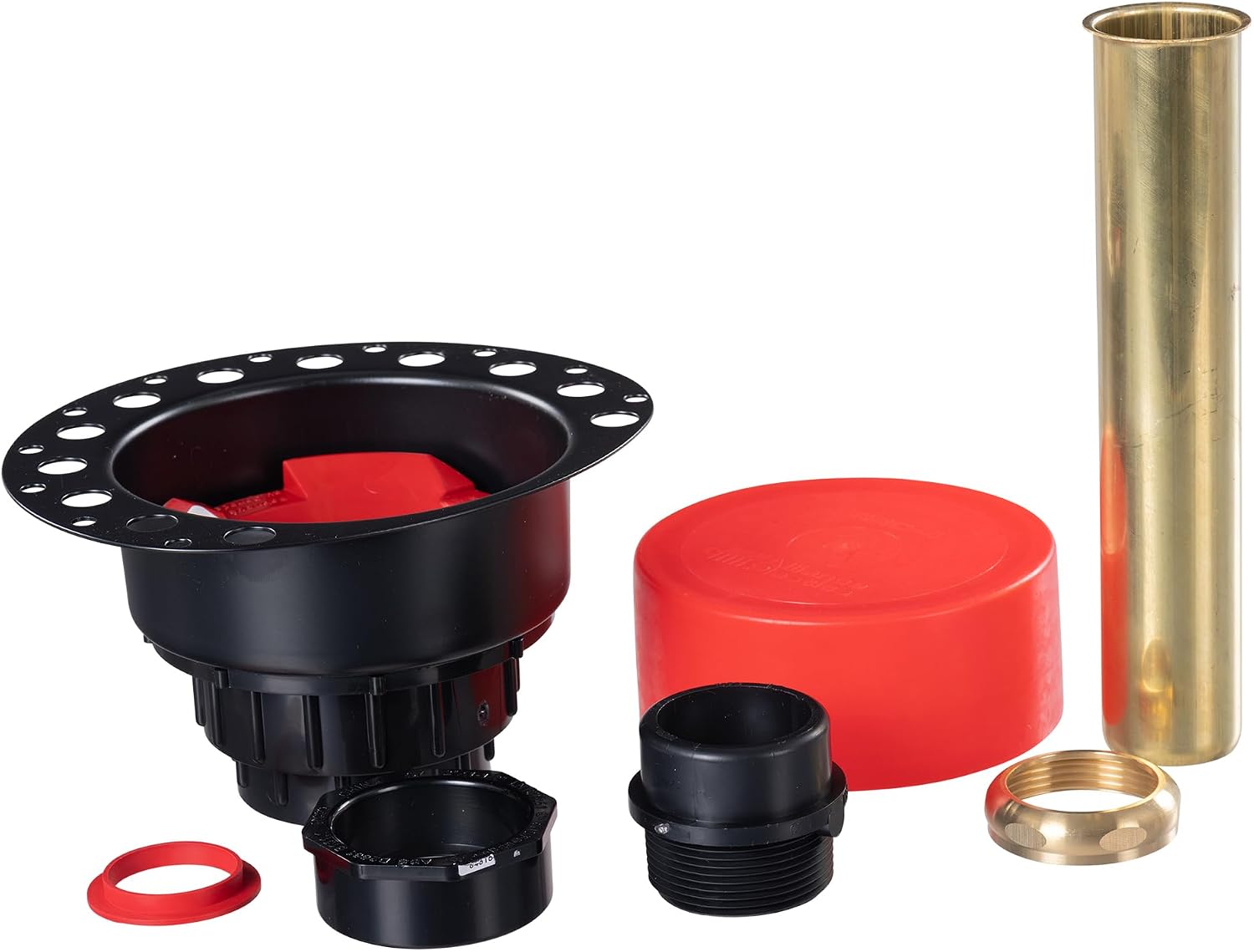 OS&B ITD35 - Two Piece ABS Pipe Freestanding Tub Drain Kit & Rough-In - Easy Installation, Asymmetrical Deck Plate, Water, Air, & Smoke Testable - Designed for 8'/10' Joist Spaces & Tight Bathrooms