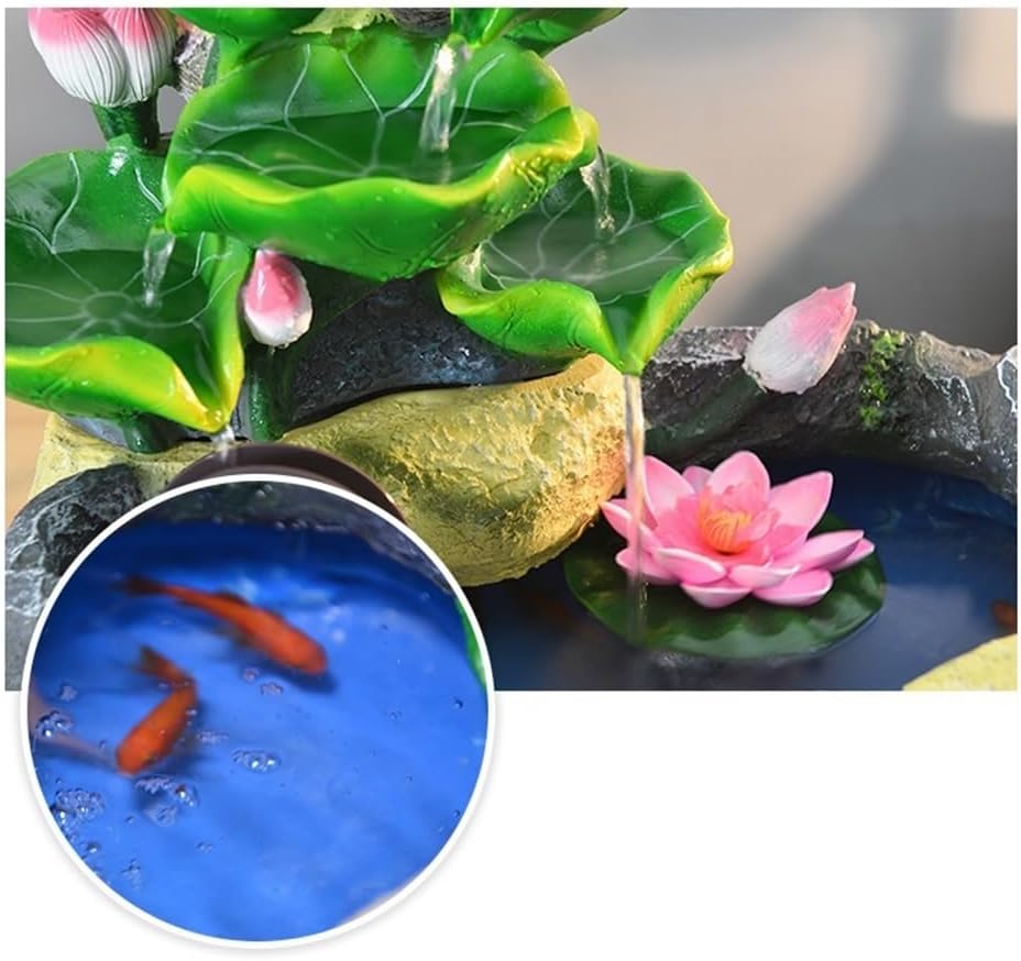 GRFIT Indoor Fountain Tabletop Water Fountain with Decorative Wheels Feng Shui for Indoor and Table Decoration, Desks, Offices and Patios. Table Fountain(Large)
