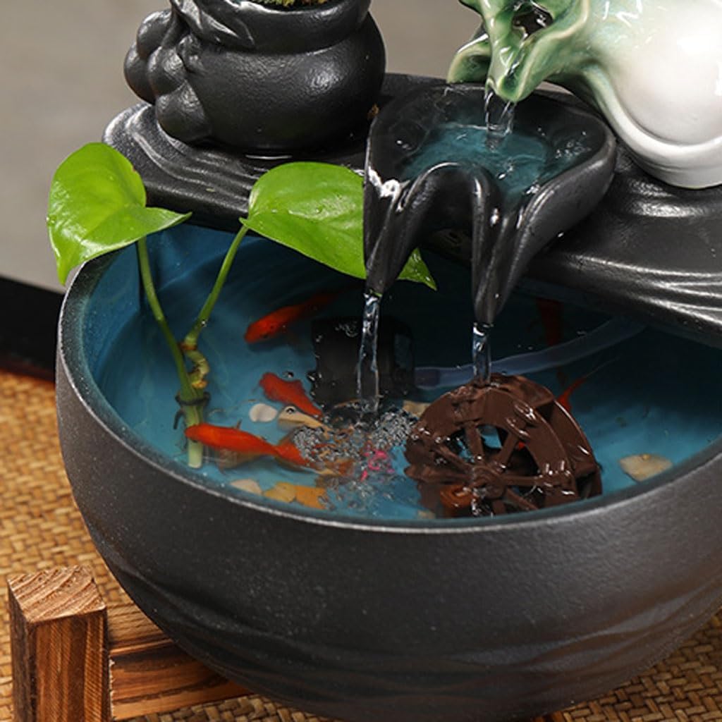 GUERNSEY Tabletop Fountain Living Room Water Ornaments Circulation Fish Tank Fountain Office Desktop Study Coffee Table Desktop Fountain Indoor Fountain