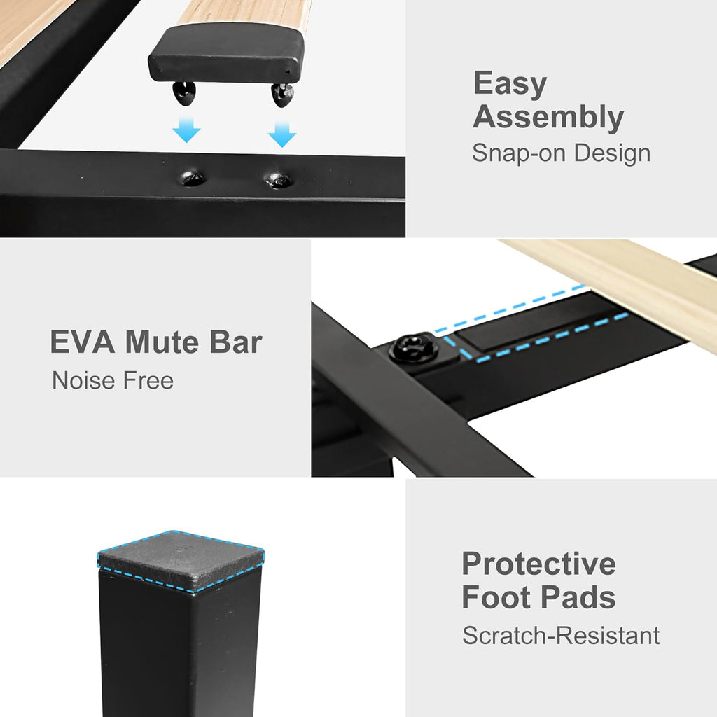 Full Led Bed Frame with Galaxy Aurora Star Projector, Full Size Platform Bed with 2 Storage Drawers, 52' Diamond Upholstered Headboard with Charging Station, Noise Free, No Box Spring Needed, PU Black