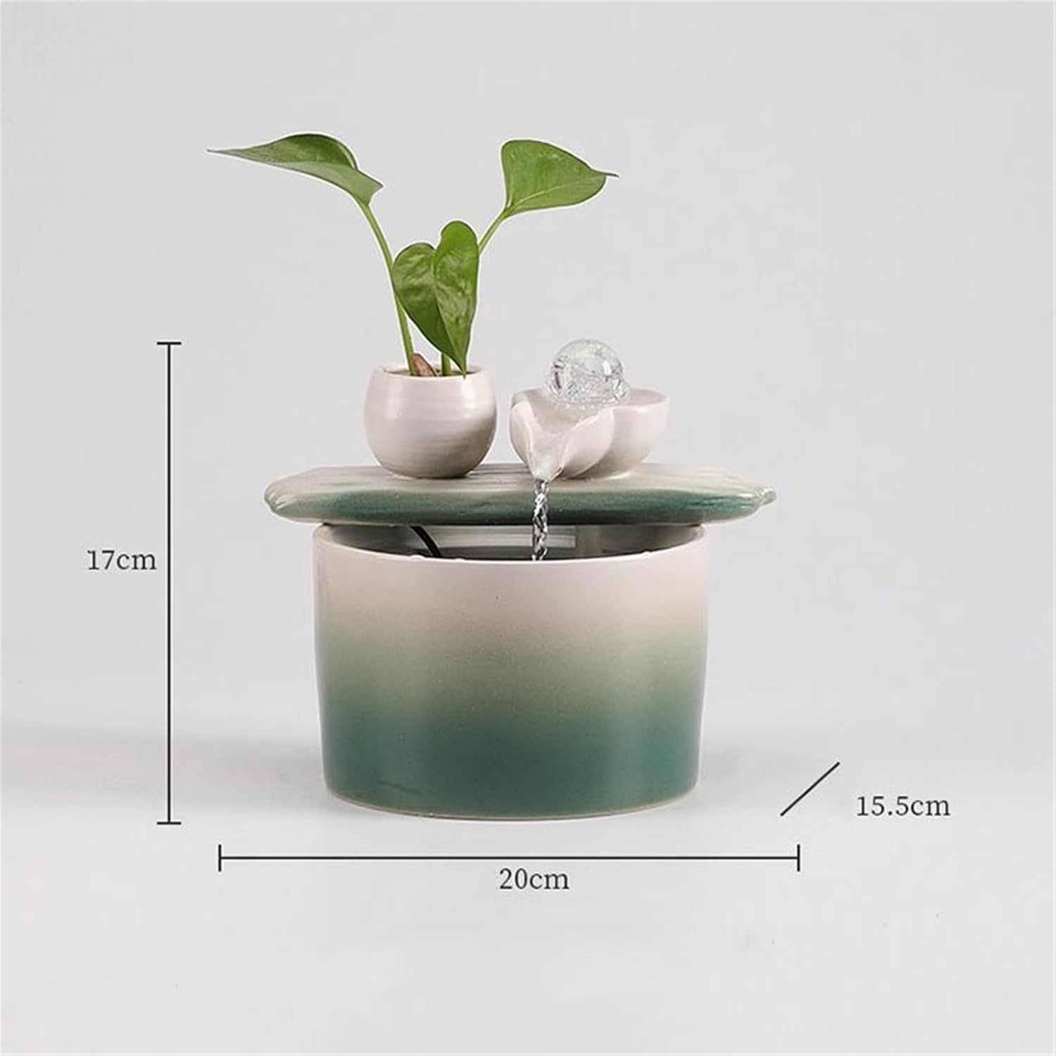 Tabletop Indoor Tabletop Fountain Ceramic Meditation Relaxation Decor(Red)