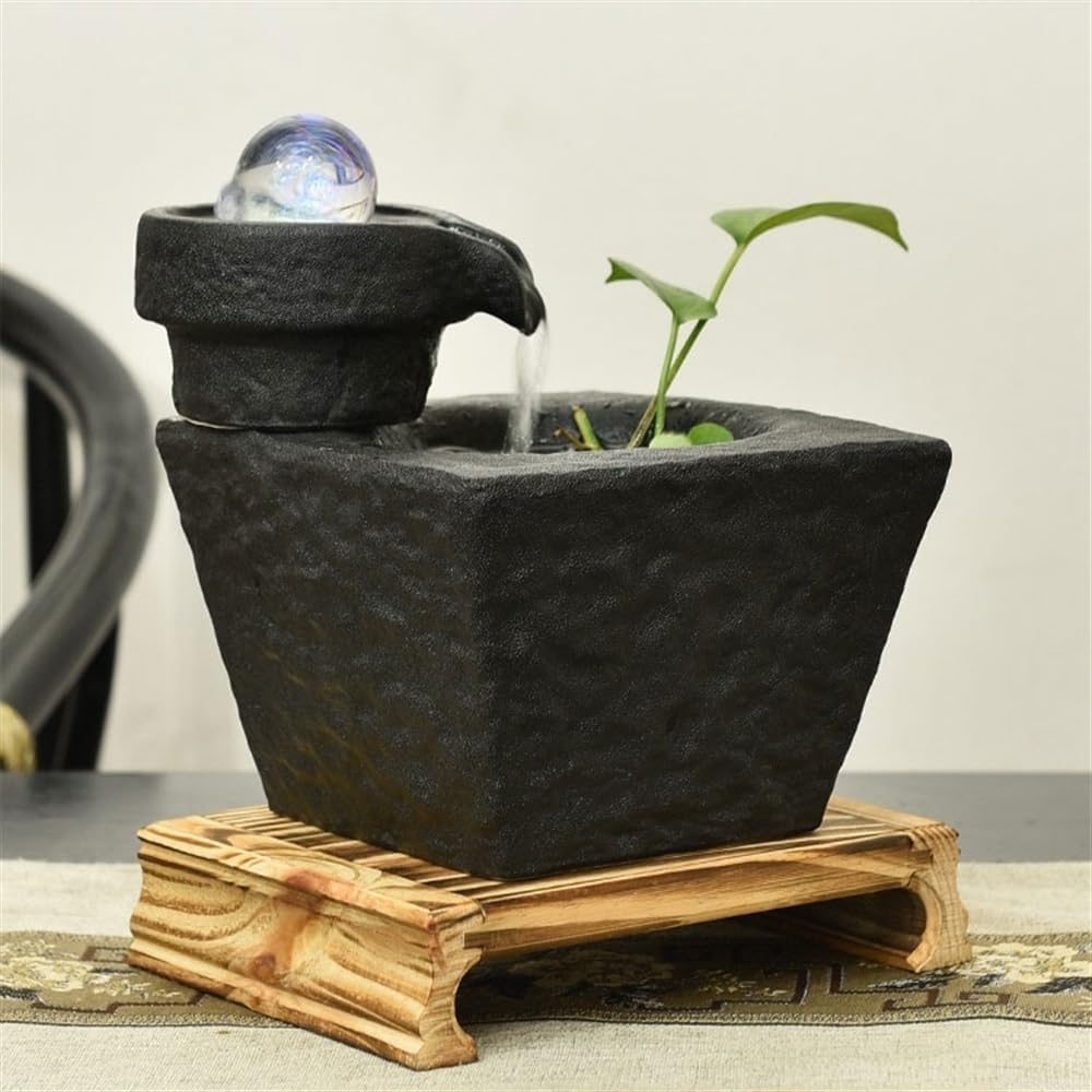 GLigeT Tabletop Fountain Creative Water Fountain Home Living Room Fortune Indoor Office Desk Water Decorations Feng Shui Ornaments Water Fountain Decor