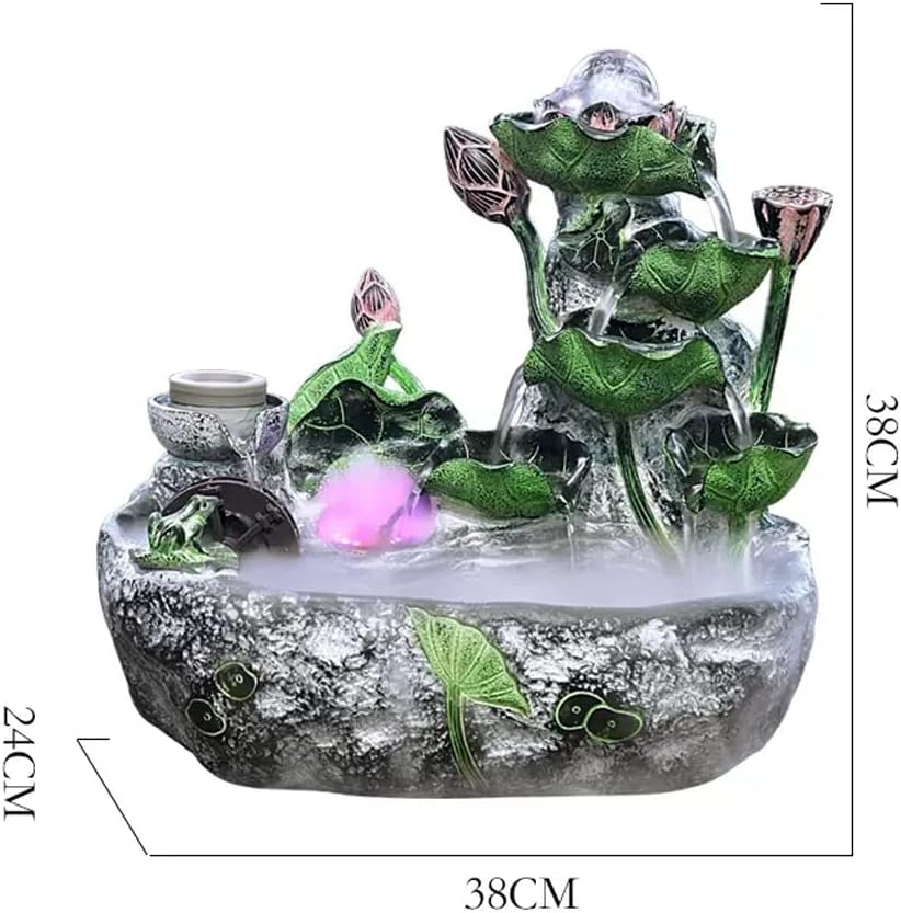 HIHELO Desktop Fountain Tabletop Fountain Indoor Resin Tabletop Fountain with Spinning Ball Living Room Office Decoration Ornaments Water Fountain Outdoor