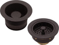Westbrass CO2185-12 Combo Pack 3-1/2' Post Style Large Kitchen Sink Basket Strainer and Waste Disposal Drain Flange with Stopper, Oil Rubbed Bronze