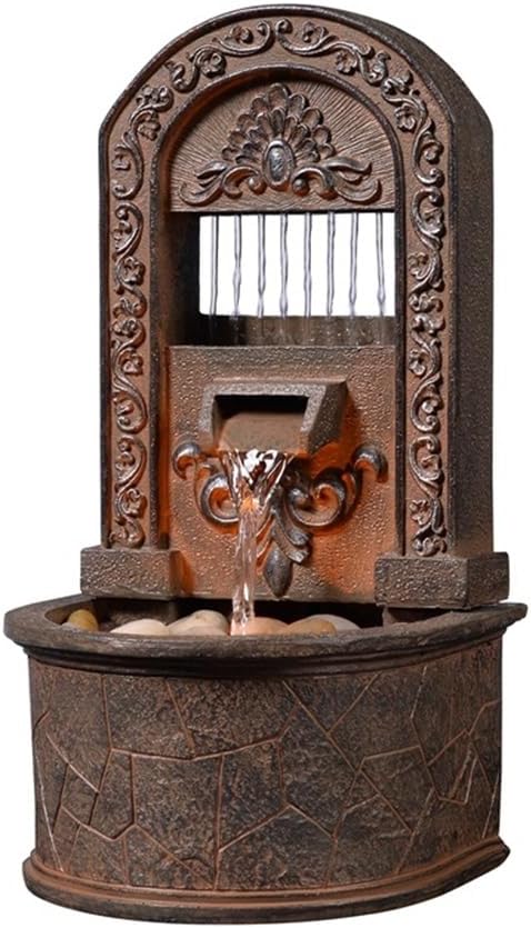 GRFIT Indoor Fountain Small Retro Desk Fountain, Recycled Water, Running Water Ornament, Decorative Ornament for Home Tabletop Fountain