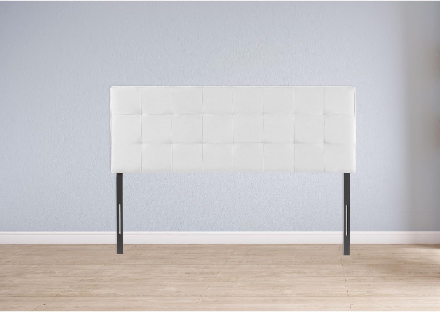 Naomi Home Jessenia Square Tufted Upholstered Headboard for Full & Queen – Fabric Padded Panel, 12 Adjustable Heights, Dual Mount for Wall or Bed Frame