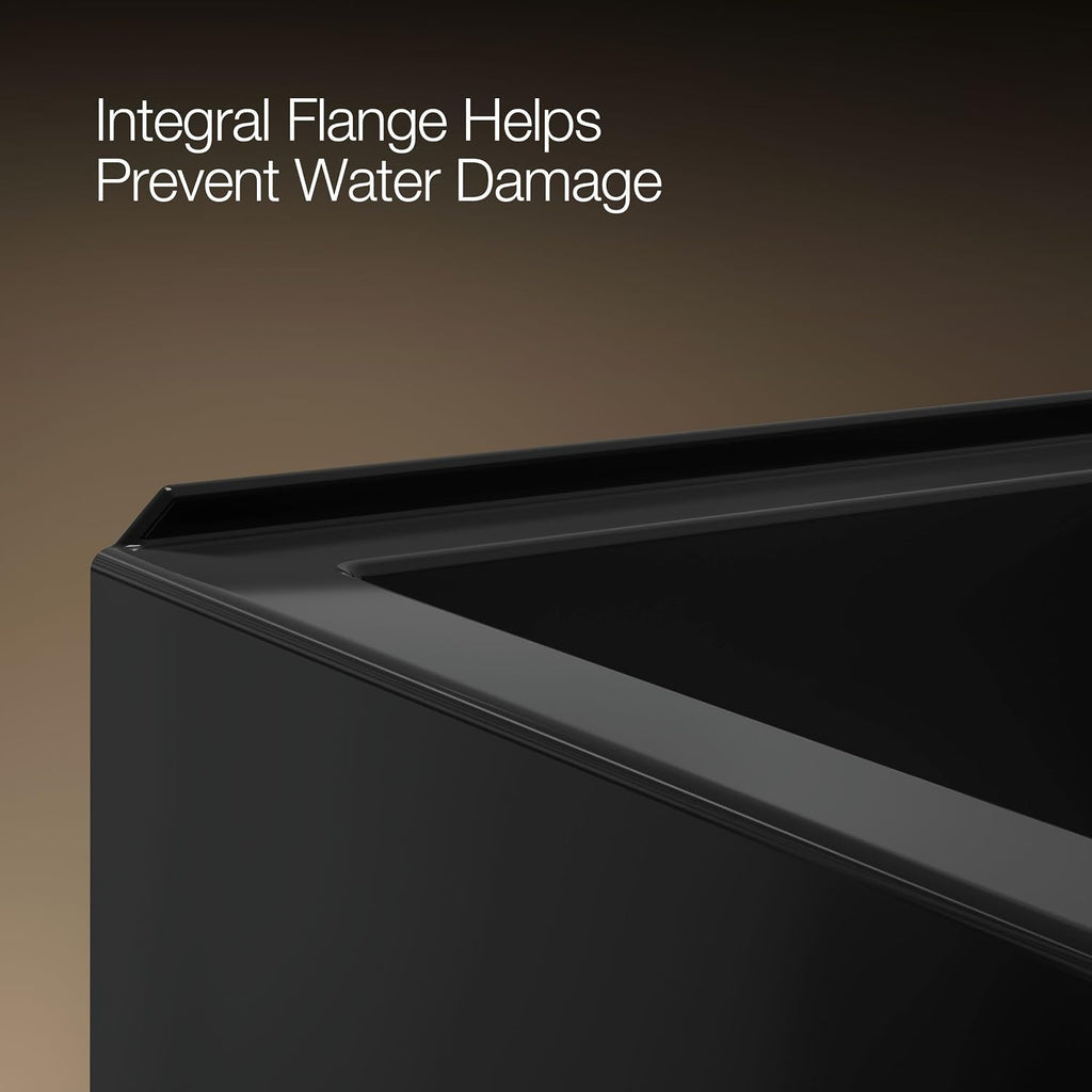Kohler 1957-RA-7 Underscore® 60' x 32' alcove bath right drain, Black Black