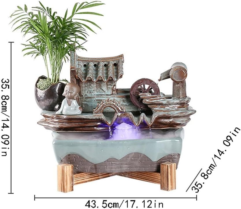 GUERNSEY Tabletop Fountain Tabletop Fountains Chinese Style Ceramic Water Ornaments Home Living Room Desktop Fountain Study Desktop Xunhua Water Fountain Indoor Fountain