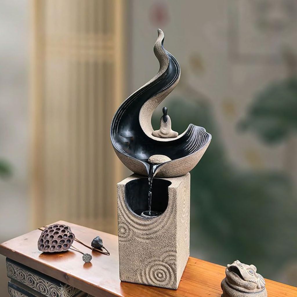 GUERNSEY Tabletop Fountain Chinese Style Water Ornaments Circulating Water Office Study Decoration Porch Desktop Fountain Indoor Fountain