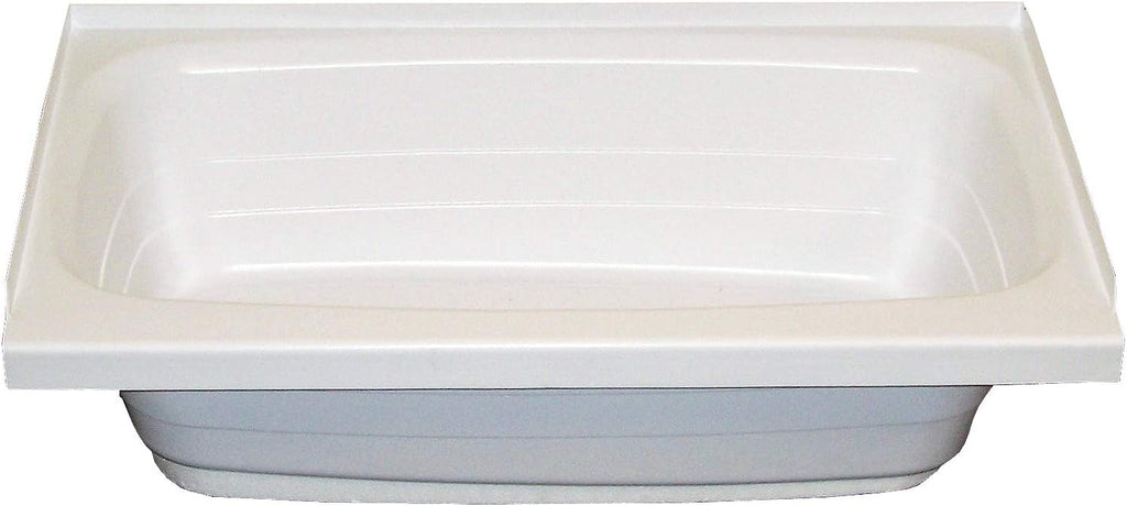 Lippert Replacement 24' x 36' White Bathtub with Left Drain, Scratch-Resistant ABS Acrylic for RVs, Travel Trailers, 5th Wheels, Motorhomes - W2436LHSPK