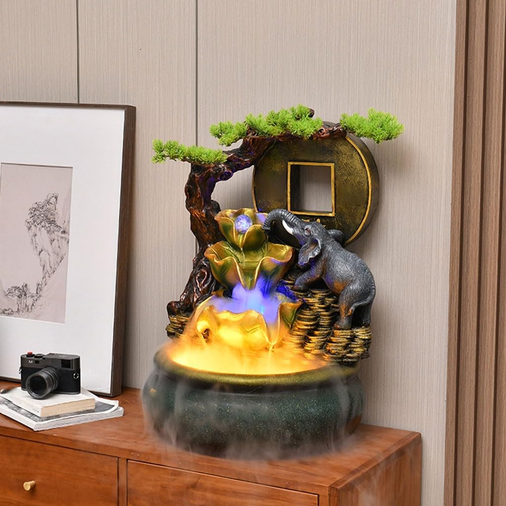 GUERNSEY Tabletop Fountain Indoor Desktop Water Fountain Living Room Desktop Decoration Study Desk Fountain Office Desktop Decoration Indoor Fountain