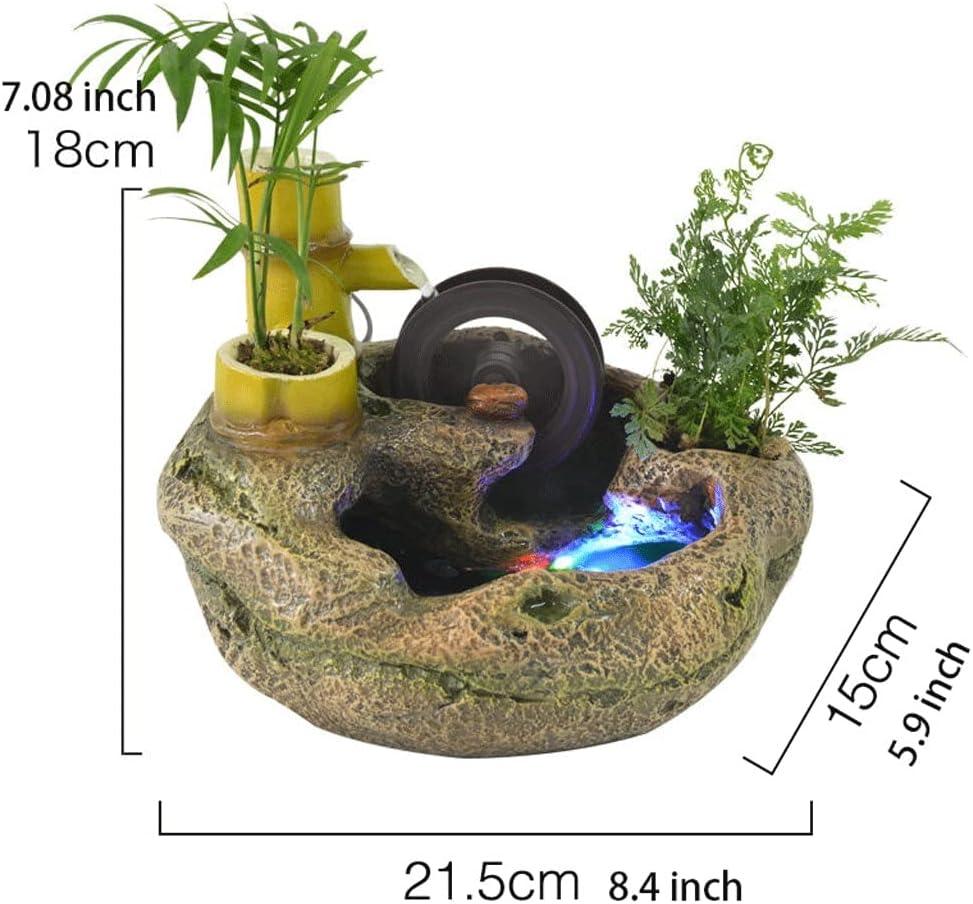 Tabletop Indoor Water Fountain Water Fountain Indoor Tabletop Fountain with LED Lights Portable Waterfall Fountain for Home Decor Office Decor Home Gift Natural Waterfall for Home Décor