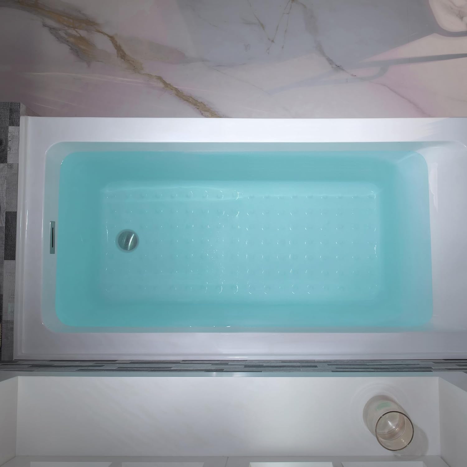 WOODBRIDGE 60' Acrylic Rectangular Alcove Soaking Bathtub in White with Right Drain, Brushed Nickel pop-up Drain Included, LB666-R