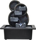 Tabletop Fountain Indoor Electric Tabletop Fountain with LED Lights - Decorative Tiered Rock and Waterfall Design - Quiet and Soothing Water Sound Desktop Fountains (Color : 2)