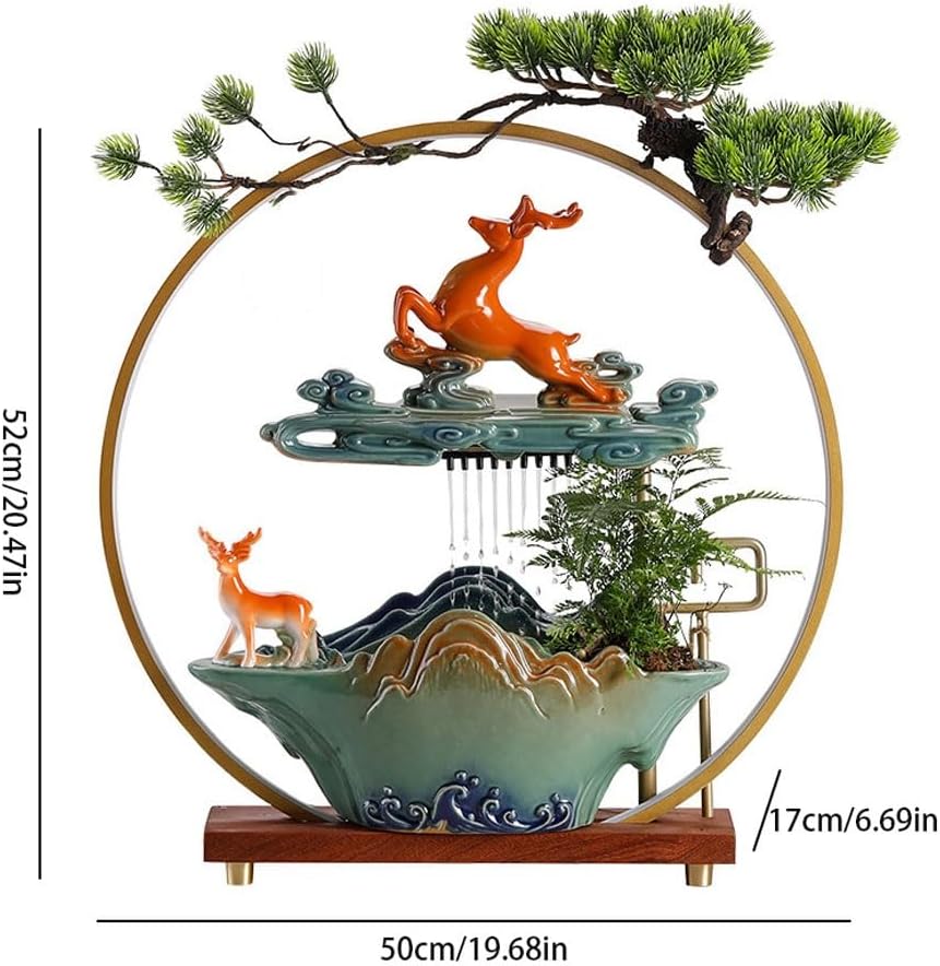 GUERNSEY Tabletop Fountain Flowing Water Ornaments Circulating Water Home Porch Living Room Office Desktop Chinese Style Decorations Indoor Fountain