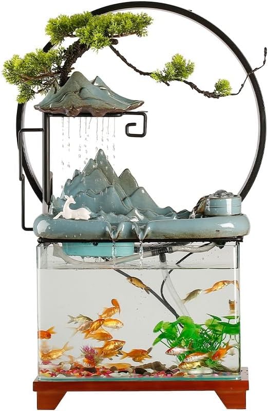 GUERNSEY Tabletop Fountain Tabletop Fountain Circulating Water Device Living Room Creative Decoration Office Small Fish Tank Desktop Landscape Indoor Fountain