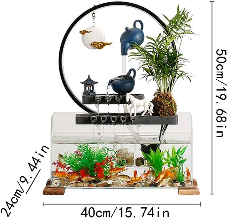 GUERNSEY Tabletop Fountain Tabletop Fountains Circulating Water Desktop Fountain Ornaments Living Room Creative Desktop Ornaments Office Desktop Fish Tank Indoor Fountain