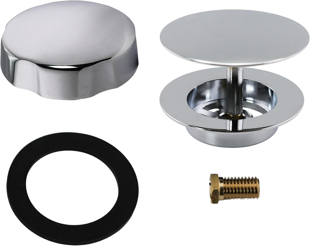 Westbrass D50P27TLE-26 27' Cable Drive Standard Bath Drain Trim Kit with Rotary Overflow Cover Knob, Pop-Up Stopper and Poly Tubular Pipes & Fittings, Polished Chrome (12-Pack)