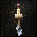Car Interior Good Luck Pendant Bodhi Seeds Lotus Flower Goddess Of Mercy Car Rearview Mirror Charm Birthday Gift Car Charm