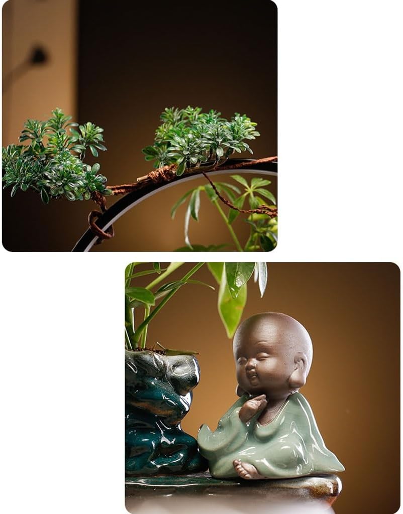 GUERNSEY Tabletop Fountain Chinese Creative Desktop Fountain Living Room Desktop Water Ornaments Indoor Desktop Ceramic Ornaments Indoor Fountain