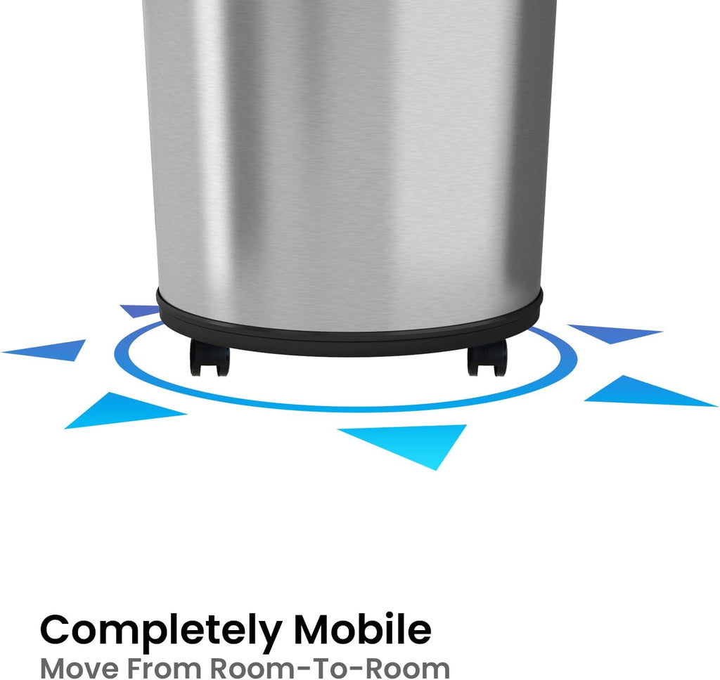 iTouchless 23 Gallon Commercial Size Touchless Trash Can with AbsorbX Odor Control System, Stainless Steel, 87 Liter Round Automatic Sensor Garbage Bin
