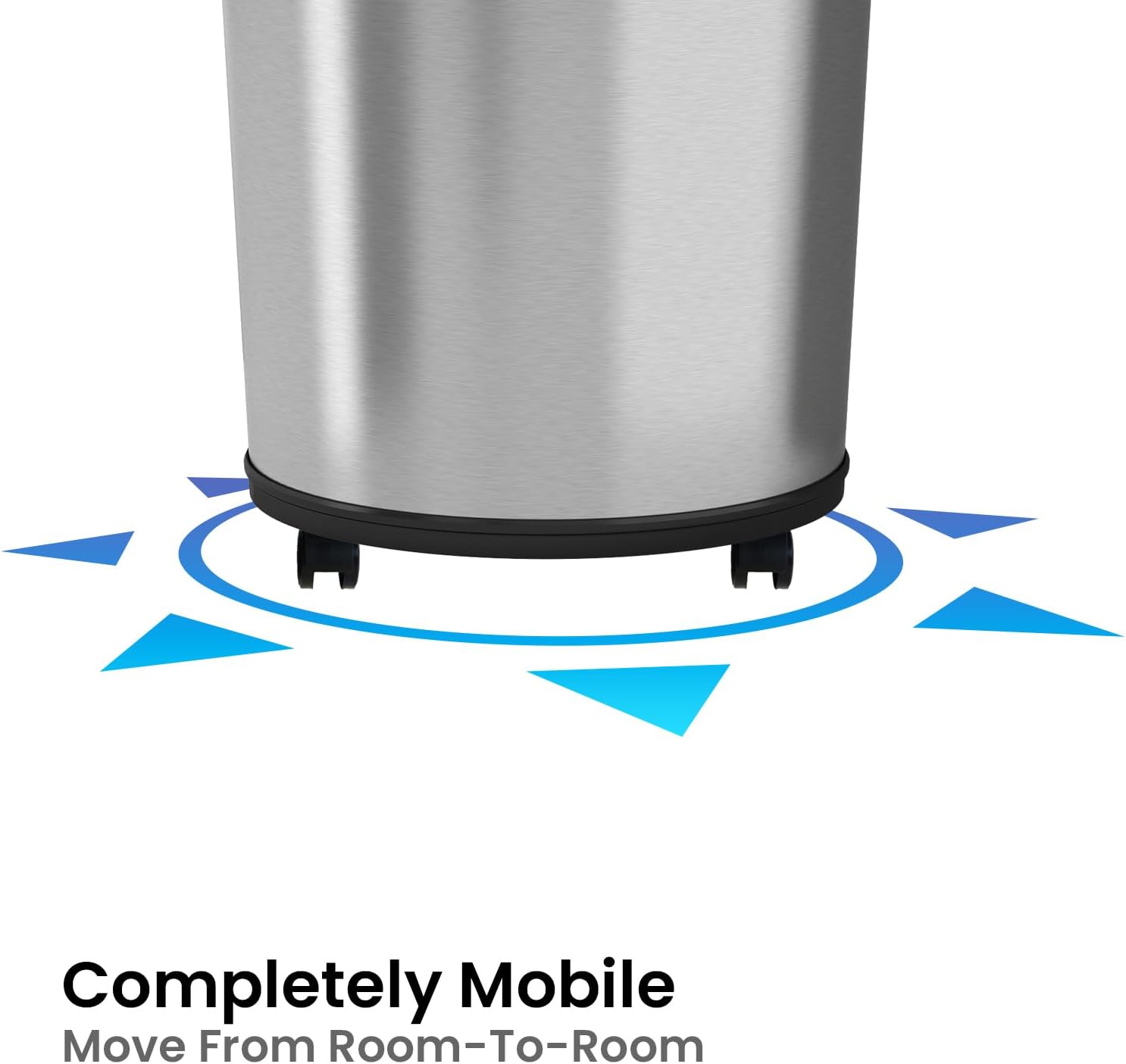 iTouchless 23 Gallon Commercial Size Touchless Trash Can with AbsorbX Odor Control System, Stainless Steel, 87 Liter Round Automatic Sensor Garbage Bin